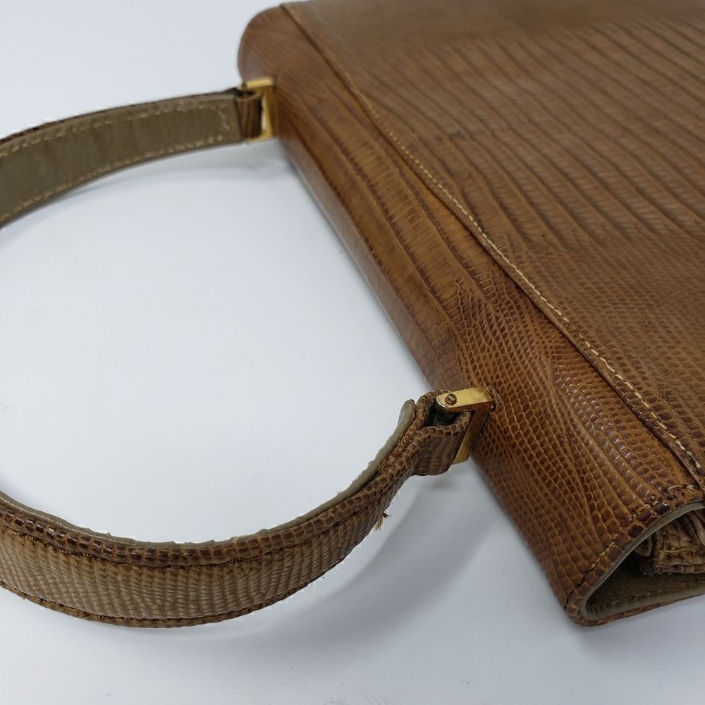 Vintage Bellestone Camel Reptile Handbag - Picture 8 of 13